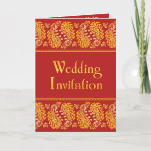 Invitación doblada boda india de la tarjeta