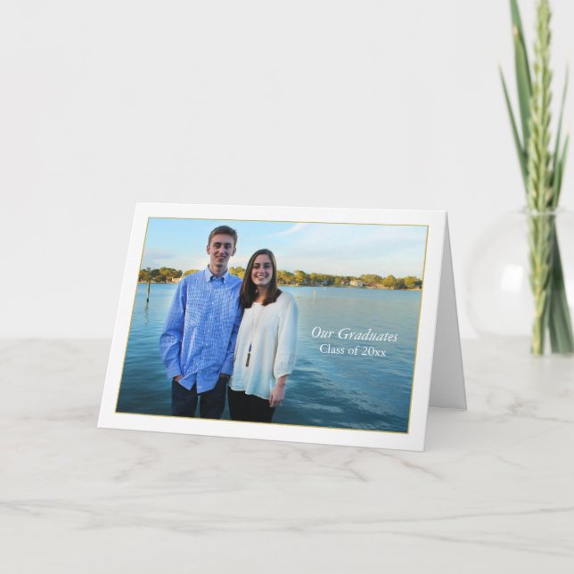 Invitación doblada con foto enmarcada (Anverso)