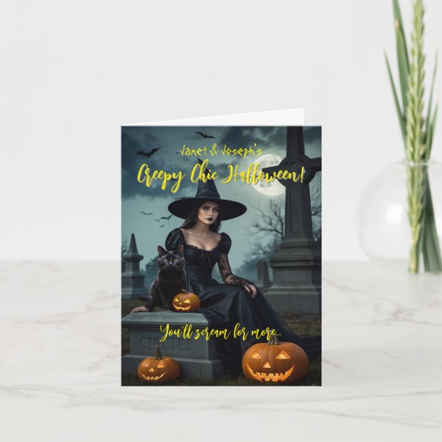 Invitación doblada de Halloween, Moda espeluznante (Anverso)