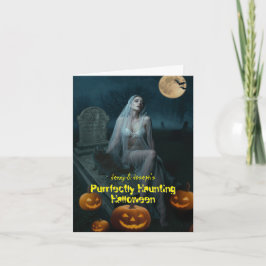 Invitación doblada de Halloween que afecta puramen