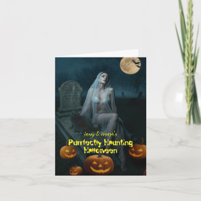 Invitación doblada de Halloween que afecta puramen (Anverso)