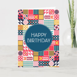 Invitación doblada floral-geométrica de Bauhaus