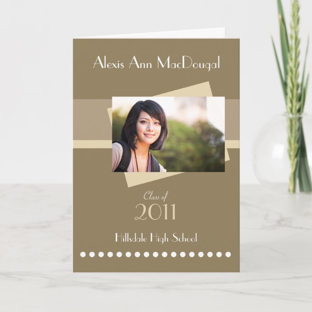 Invitación doblada raya intrépida de la graduación (Anverso)