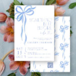 Invitación Doblar Algo Azul Antes De Hacer QR Ducha De Novias<br><div class="desc">Celebremos a la futura novia con nuestra exquisitamente diseñada acuarela azul Bow Some Blue Before I Do QR Code Bridal Shower Invitation, con una proa delicada y el encantador titular "Algo azul antes que yo". Esta invitación es la mezcla perfecta de elegancia moderna y belleza intemporal, marcando el tono para...</div>