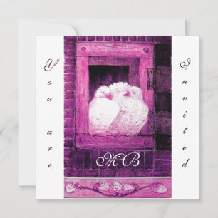 Invitación DOBLAS BLANCAS EN LA VENTANA ,monograma