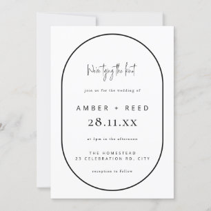 Invitación Doble Arco Amarre Boda Negro y Blanco