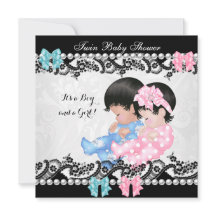 Doble Baby Shower lindo Chica rosa azul