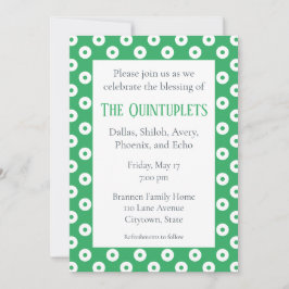 Invitación Doble bendición para los bebés con puntos de polka