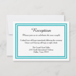 Invitación Doble Borde Teal-Invitación de Recepción