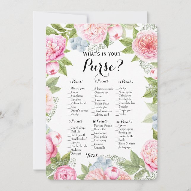 Invitación Doble cara - 2 bolso de juegos de ducha de novia | (Anverso)