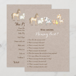 Invitación Doble cara - 2 juegos Baby Shower