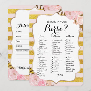 Invitación Doble Cara - 2 Juegos de Despedida de Soltera Bols