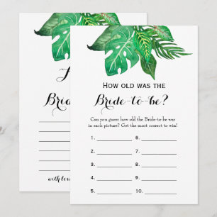 Invitación Doble cara- 2 Novias Ducha Juego Cuán Antiguo   Co