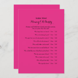 Invitación Doble cara 2 x Juegos Baby Shower