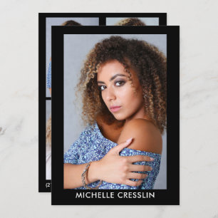 Invitación Doble cara 4 Photo Model Actor Comp Zed Card 5x7