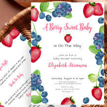 Doble Cara Bayas Dulces Rojo y Azul Baby Shower