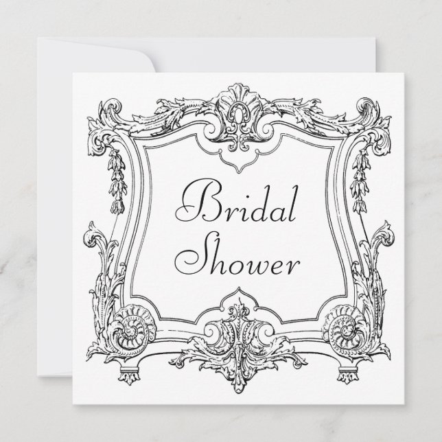 Invitación Doble cara de ducha de novia con desplazamiento fr (Anverso)
