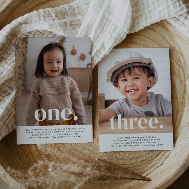 Invitación Doble cara de la foto conjunta cumpleaños - Chica  (Subido por el creador)