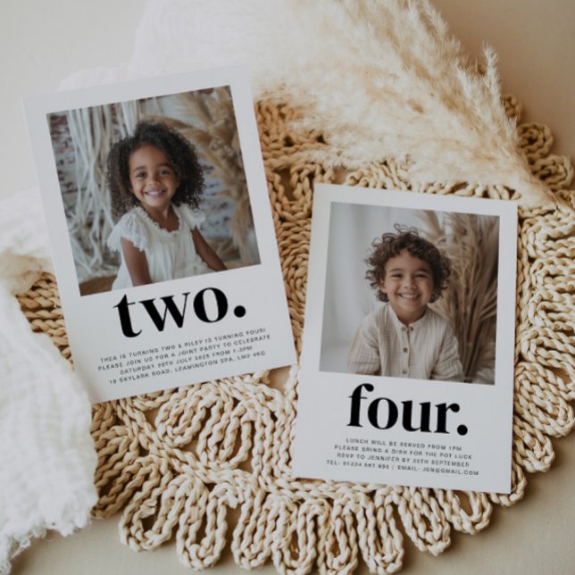 Invitación Doble cara de la foto conjunta cumpleaños - Chica  (Subido por el creador)