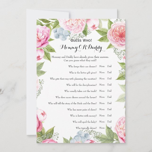 Invitación Doble cara - Deseos de juegos de Baby Shower | Adi (Anverso)