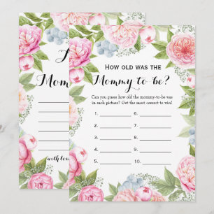 Invitación Doble cara- Dos juegos Baby Shower- Qué viejo   As