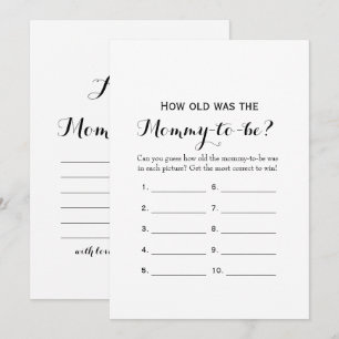Invitación Doble cara- Dos juegos Baby Shower- Qué viejo As