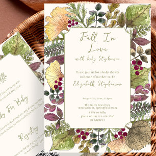 Invitación Doble Cara Enamorarse en Otoño Baby Shower