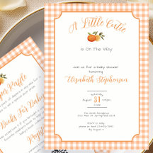 Doble Cara Little Cutie Gingham Baby Shower