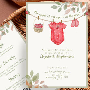 Invitación Doble Cara Manzana De Nuestro Ojo Ducha De Bebé De