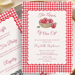 Invitación Doble Cara Manzana De Nuestros Ojos Baby Shower
