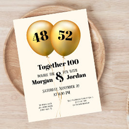 Invitación Doble celebración conjunta de oro de cumpleaños y 