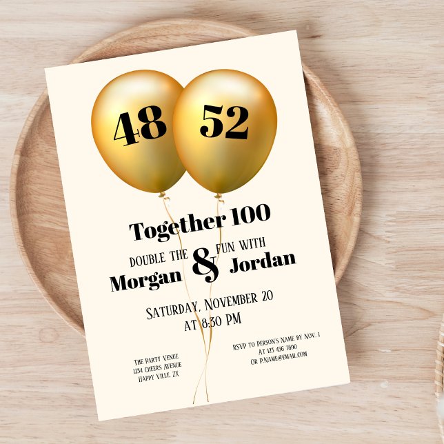 Invitación Doble celebración conjunta de oro de cumpleaños y  (Subido por el creador)