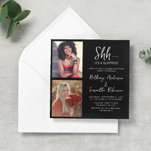 Invitación Doble Celebración Cumpleaños 2 Fotos