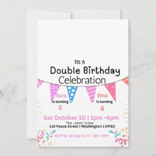 Invitación Doble Celebración de Cumpleaños 