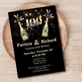 Invitación Doble celebración de cumpleaños dos veces más dive