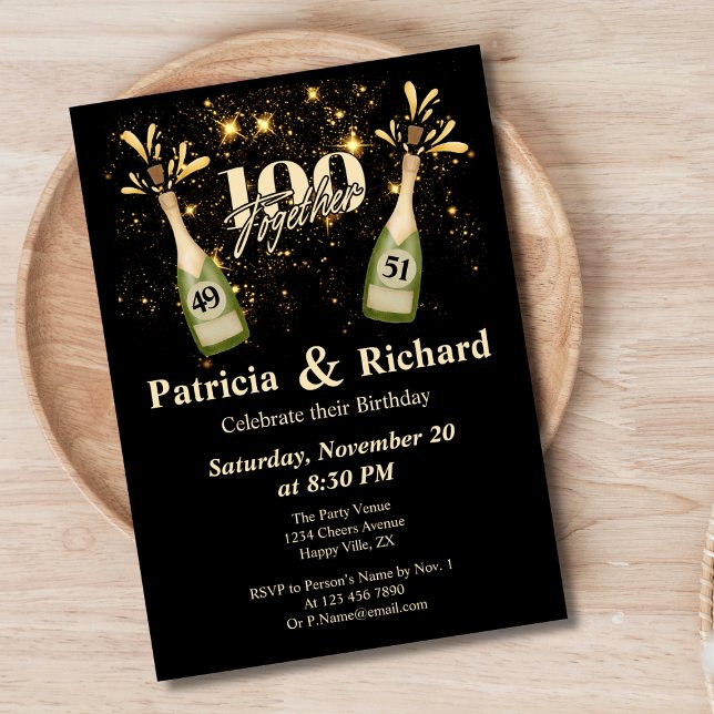 Invitación Doble celebración de cumpleaños dos veces más dive (Subido por el creador)