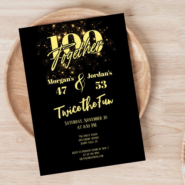 Invitación Doble celebración de cumpleaños dos veces más dive (Subido por el creador)