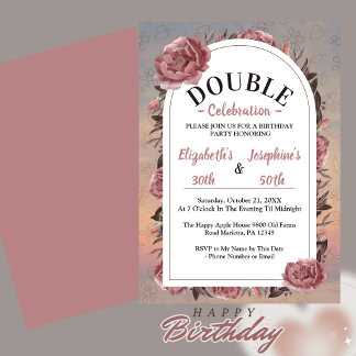 Invitación Doble Celebración de Cumpleaños Floral