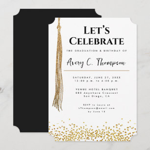 Invitación Doble Celebración de Graduación y Fiesta de Cumple