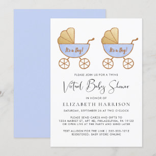 Invitación Doble color de agua Baby Shower virtual