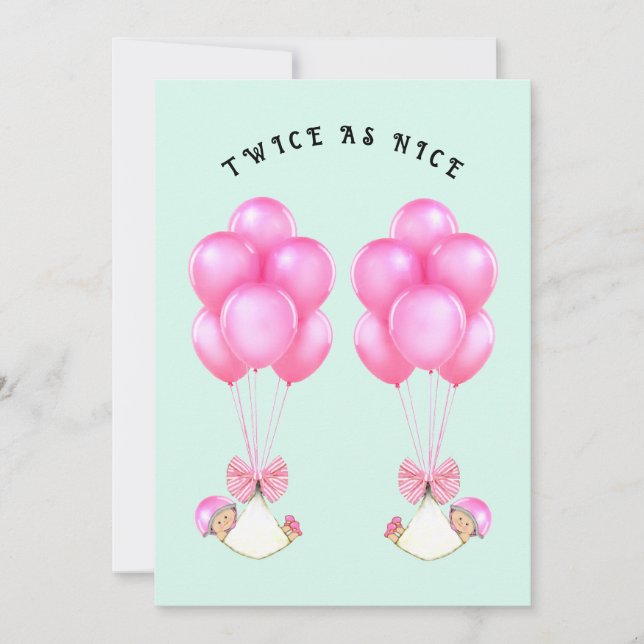 Invitación Doble Cumpleaños de Gemelas (Anverso)