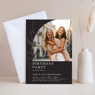 Invitación Doble Cumpleaños Dual 30º Aniversario Fiesta de Cu
