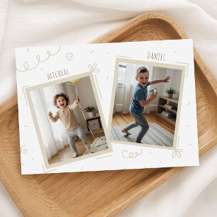 Invitación Doble Cumpleaños Niños Diversión Foto Fiesta de Cu