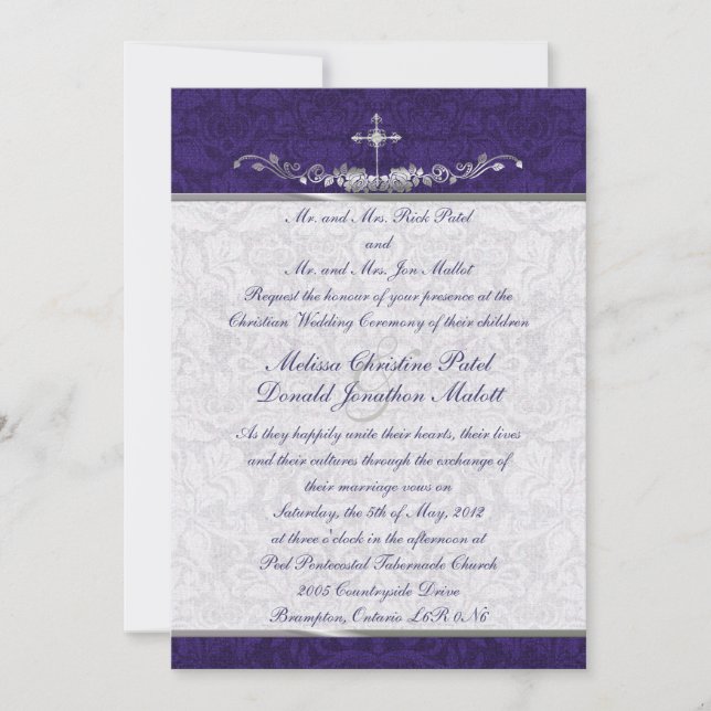 Invitación doble de la boda de la ceremonia del (Anverso)