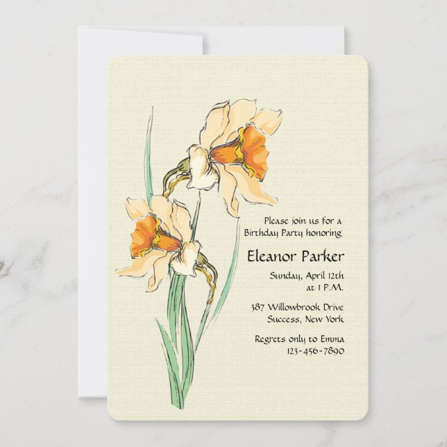Invitación doble del narciso (Anverso)