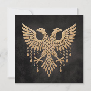 Invitación Doble Dorado Cuervo Mitología Nórdica Negro