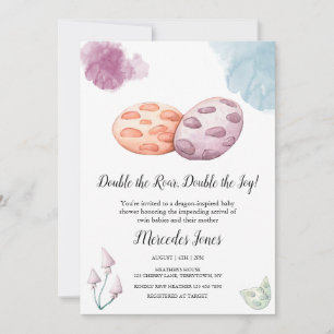 Invitación Doble el rugido, doble el joy Dragon Baby Shower