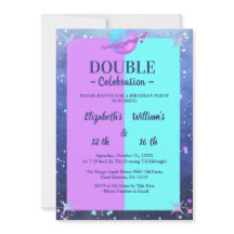 Doble espacio de unión doble cumpleaños Chica de n