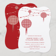 Doble Felicidad Linternas Rojas Chic Boda China