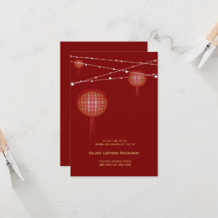 Invitación Doble Felicidad Luces de Linterna Chinas Boda